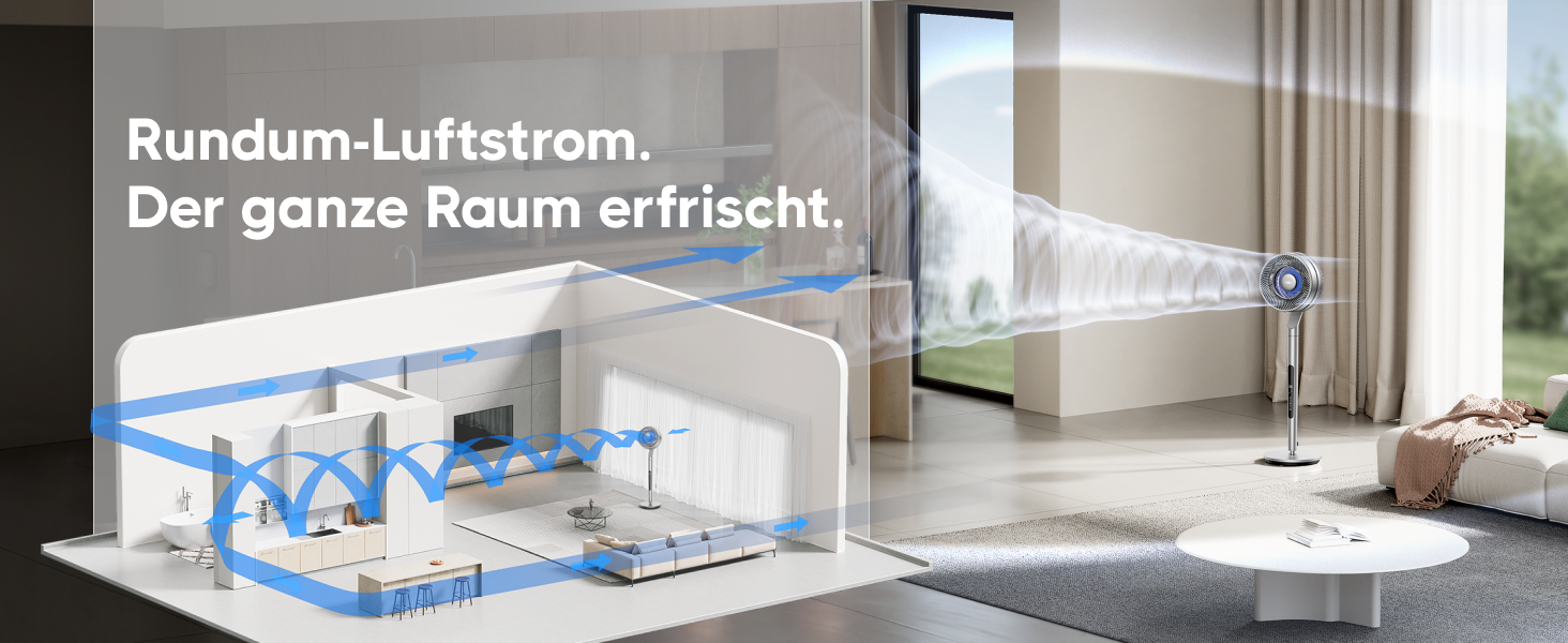 Вентилятор Dreo з інтелектуальним керуванням, висота 101,6–111,8 см, тихий DC вентилятор для спальні, кут огляду 120°+85°, повітряний потік 30,5 м, срібний