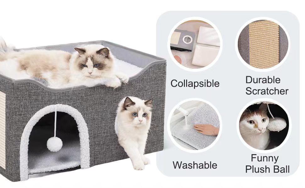 Кігтеточка-будиночок для котів Ernan Katzenhöhle, коричнева, середнього розміру