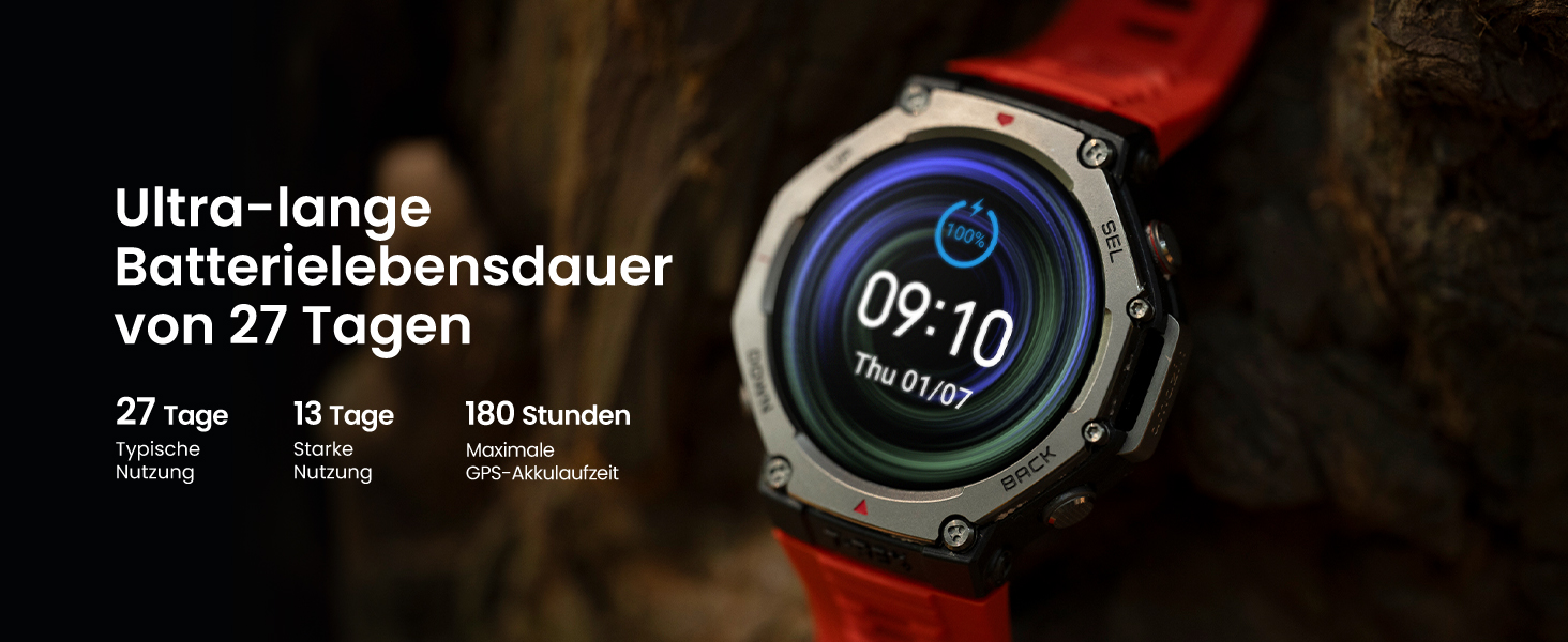 Смарт-годинник Amazfit T-Rex 3 Outdoor 48мм AMOLED GPS NFC Чорний