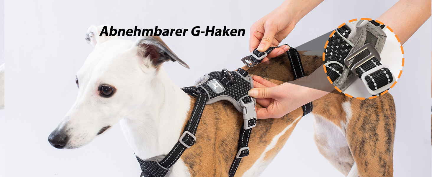 Шлейка для собак Huntboo, анти-витік, для панічних собак, світловідбиваюча, регульована, легка, чорна, розмір S, 1 шт.