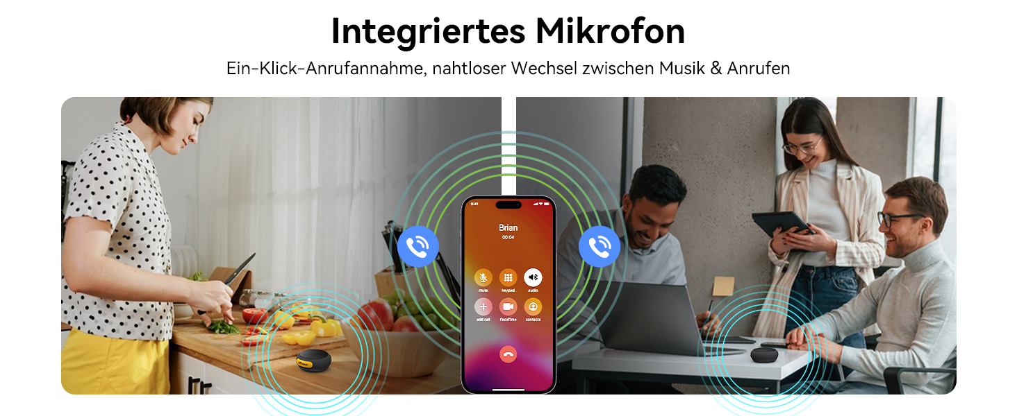 Портативна Bluetooth-колонка ANCwear з мікрофоном, на зап'ясті, білий шум (17 звуків), водонепроникна, для бігу, трекінгу та outdoor спорту, чорна