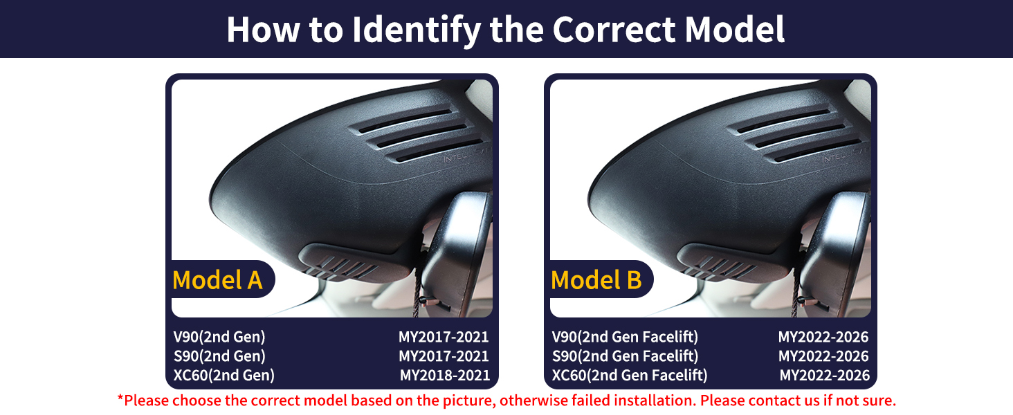 Відеореєстратор FITCAMX для Volvo XC60/S90/V90 (2022-2026) 4K UHD, подвійний (перед/зад), WiFi, G-сенсор, 128GB карта