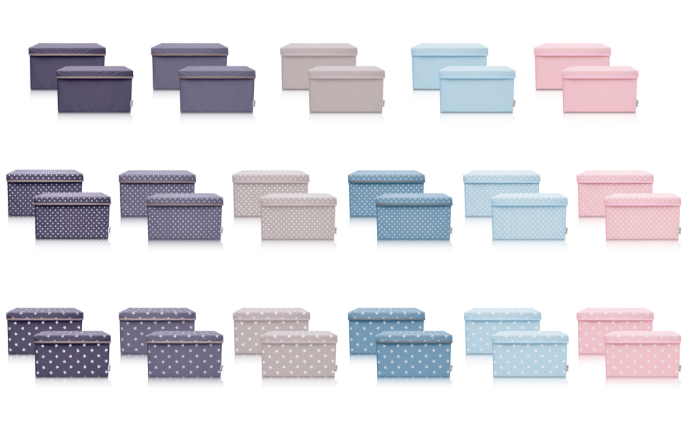 LIFENEY Набір з 2 коробок для зберігання дитячих речей, 37x25x21 см, органайзер для дитячої кімнати та вітальні, дитяча коробка для іграшок, рожеві з крапками