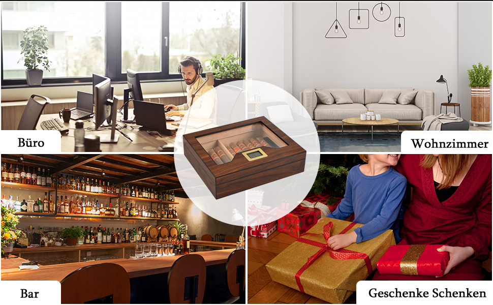 Вологозберігаючий вологомір для сигар ручної роботи на 25-35 сигар - ідеальний подарунок для чоловіків