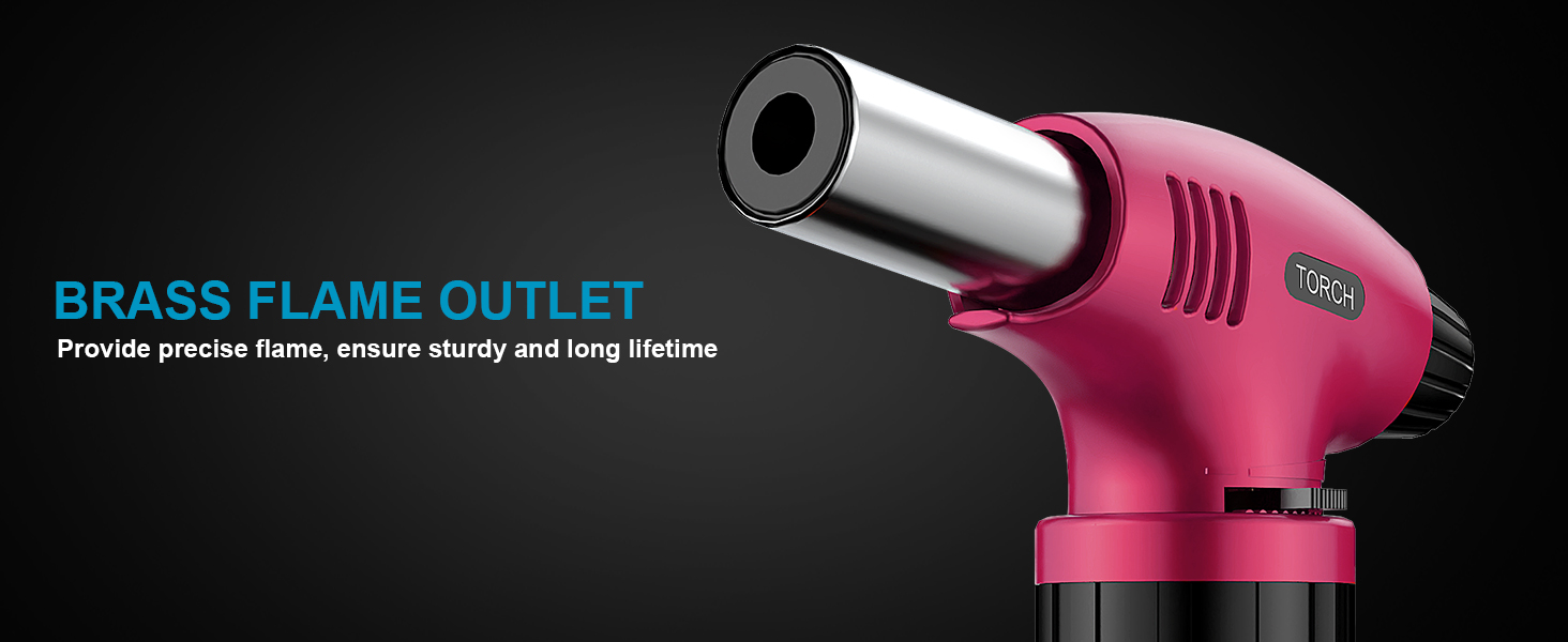 Нагрівач для крем-брюле, перезавантажуваний, рожево-чорний. Міні-нагрівач з безпечним закриттям та регульованим полум'ям для десертів, крем-брюле, барбекю. (Бутан не входить до комплекту)