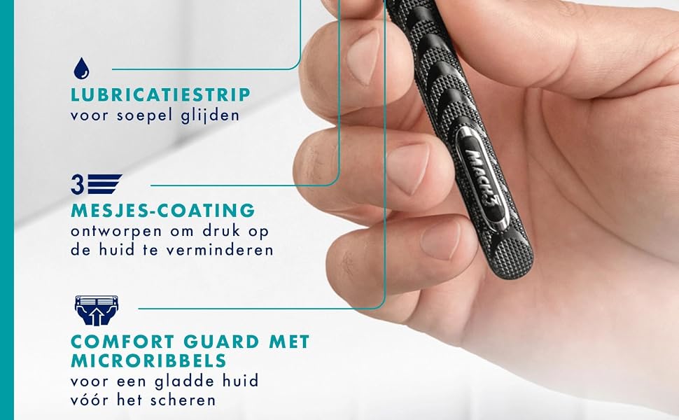 Смінні леза для чоловічої бритви Gillette Mach 3 Original, блакитні, 25 шт.