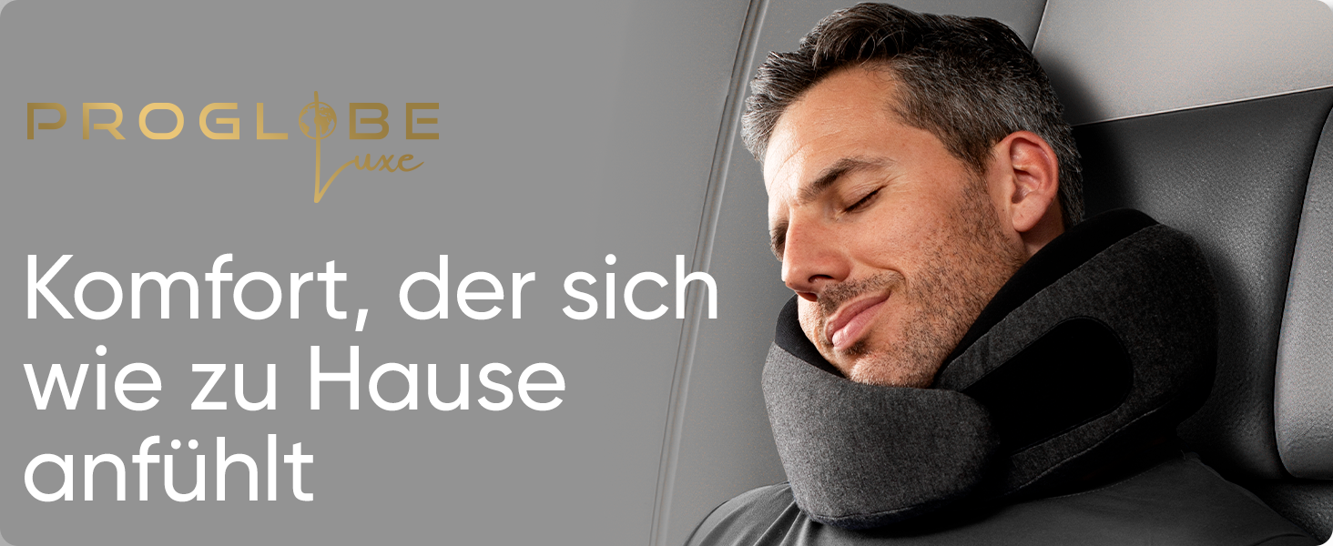 Подушка для подорожей Proglobe Luxe з піни Memory Foam (чорний). Комфортна подушка під шию для літаків з підставкою під підборіддя, компресійним мішком.