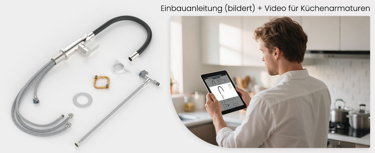 Кран кухонний APPASO 3-в-1 з трьома виходами, чорний, з нержавіючої сталі, для фільтрів води, поворотний на 360°, 2 ручки, низький тиск