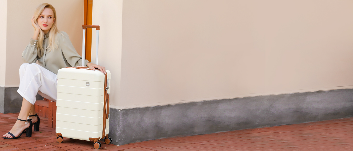 Набір валіз Imiomo 5шт з жорстким корпусом, 4 колеса та TSA-замок (білий)