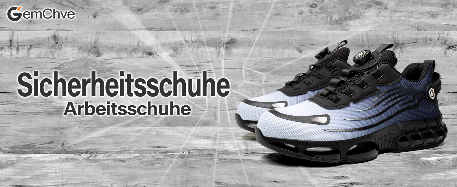 Робочі черевики: захисні черевики для чоловіків та жінок, сталевий капак, антипроколювання, легкі, спортивні, дихаючі, самозатягуючі, швидка застібка, модні, захисні черевики, розміри 36-46 EU (43 EU, синій 266)