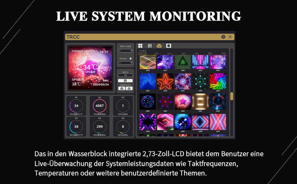 Thermalright Elite Vision 360 ARGB - Смарт-системa водяного охолодження CPU з IPS LCD-дисплеєм (320x320), для AM5/Intel 1700/1851, чорний
