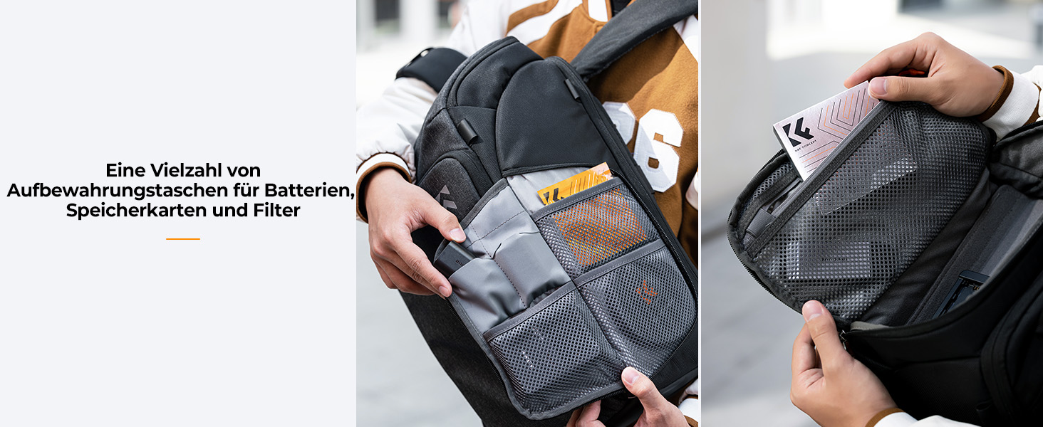 Рюкзак для фотокамери K&F Concept Alpha 25L сірий - для фотографів, з відділенням для 16-дюймового ноутбука, сумісний з дронами DJI Mavic