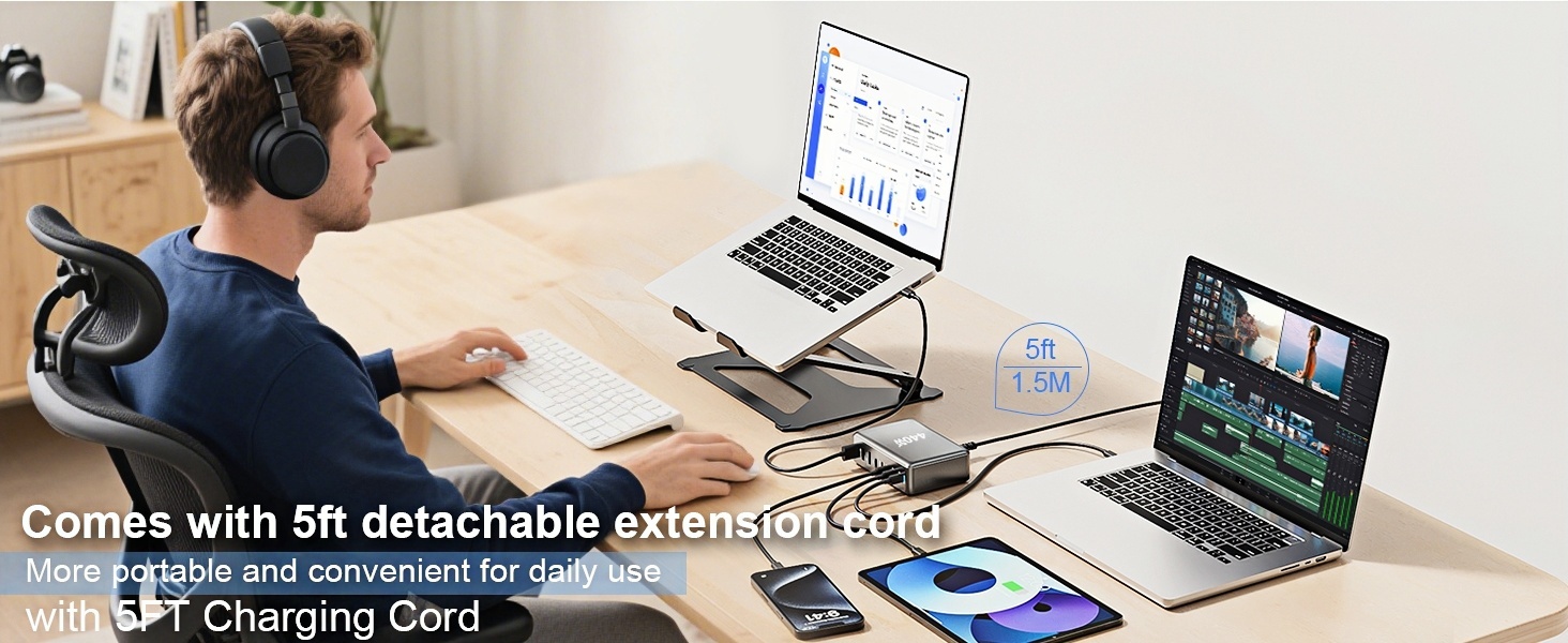 Зарядний пристрій USB-C 620W, 10 портів, швидка зарядка PD PPS 100W, для MacBook Pro/Air, iPad, iPhone 16/15/14/13/12 Pro Max, Samsung