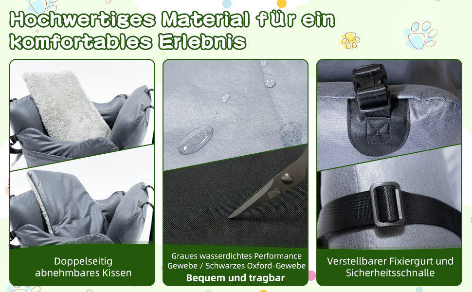 Автомобільний собачий сидіння для маленьких собак до 15 кг, чорний, знімний Airbag, знімний, миючий, Oxford тканина