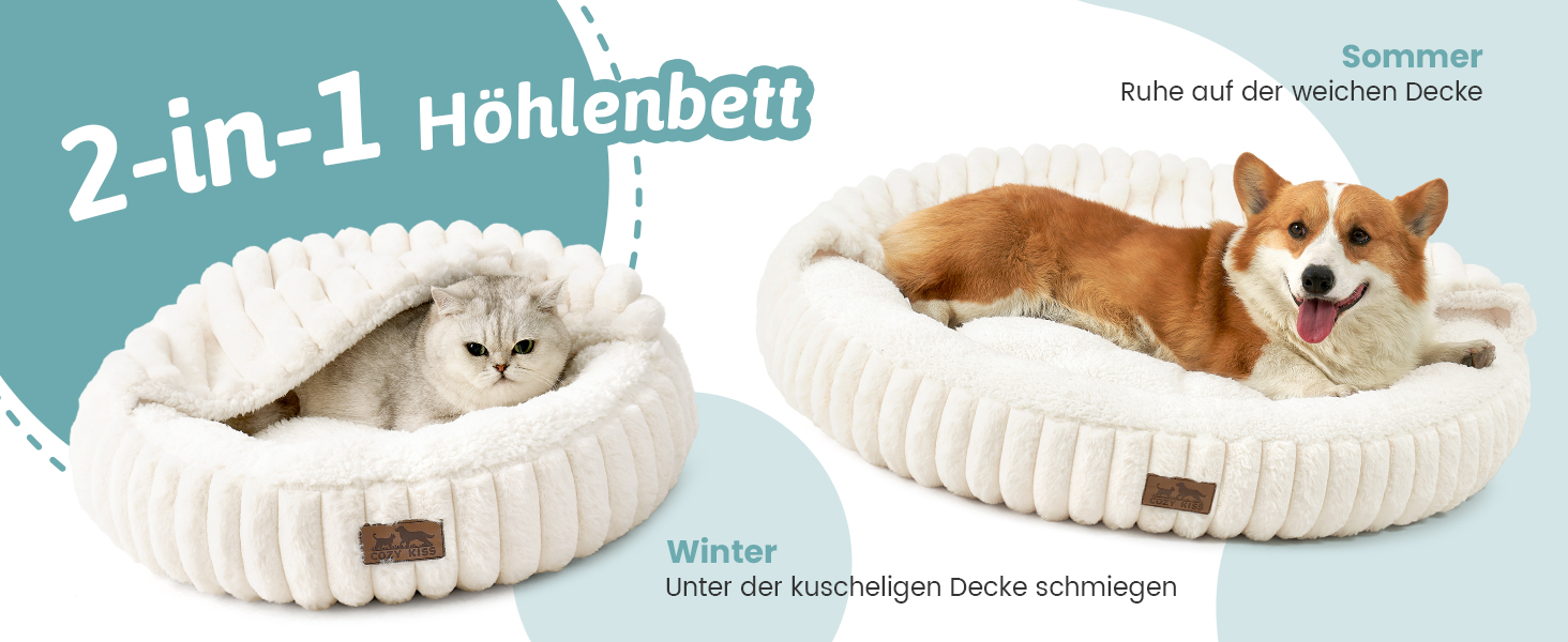 Килимок для котів з ковдрою, круглий, плюшевий, антистресовий, для котів та маленьких собак. М'який доунат-ліжко з миючого штучного хутра та неслизьким дном (58x58x15 см, сірий)