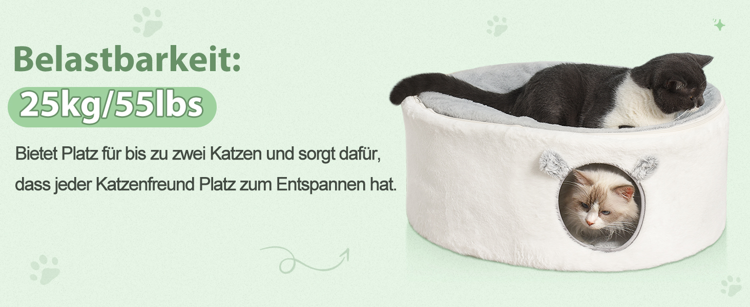 Кітчеве ліжко GUUSII HOME для котів: затишна печерка, м'яке гніздо, 60x45x27 см