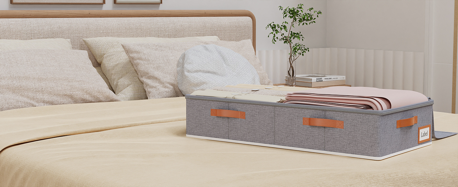 Підліжкові комоди Yawinhe (2 шт.) з прозорим кришкою, сірі, 80x40x15 см - органайзери для зберігання під ліжком