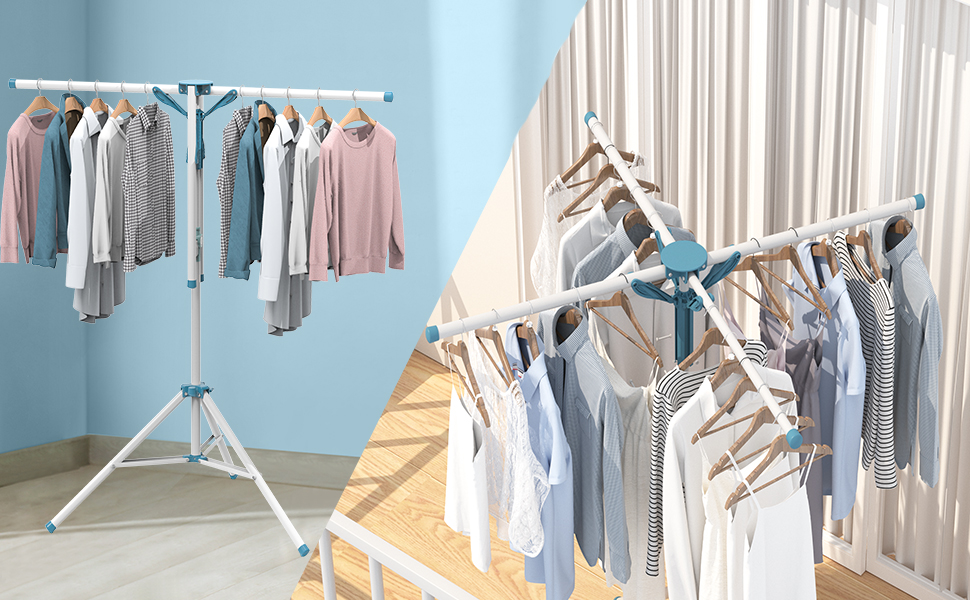 Висувний розкладний сушильник для білизни - стійка для сушіння, кемпінгова, компактна, для балкона, дому та вулиці