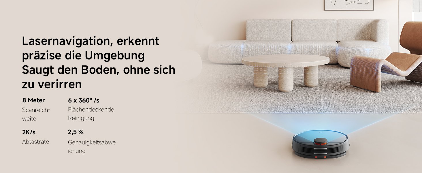 Робот-пилосос Xiaomi T12 з функцією вологого прибирання, потужність всмоктування 5000Па, керування через додаток та голосом