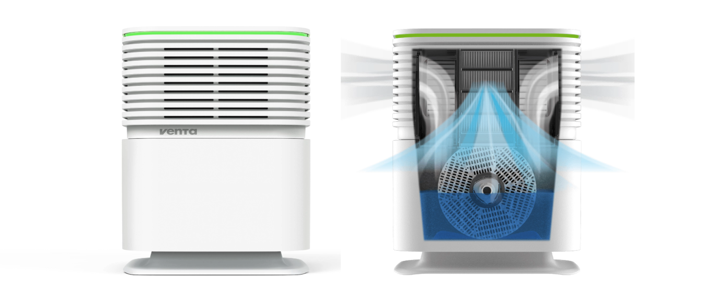 Повітряочисник та зволожувач Venta AW735 Hybrid: 6 л, 350 мл/год, H13, активне вугілля, керування через додаток, 50 м²/125 м²
