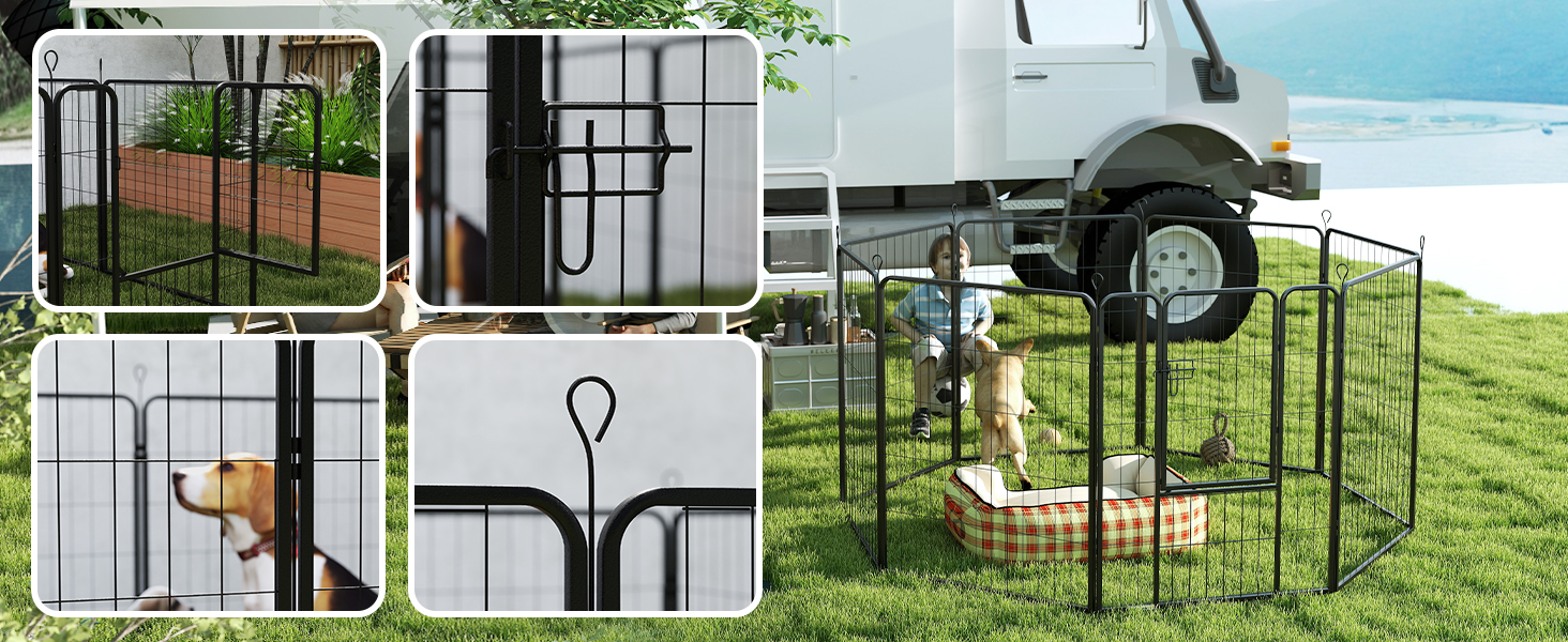 Клітка-манеж для цуценят PawHut 8-секційний, 80x100 см, для собак, котів, цуценят, для дому та вулиці