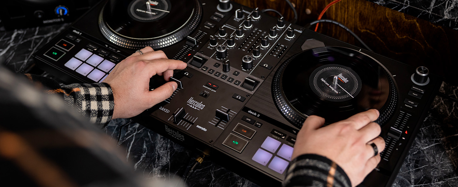 DJ контролер Hercules DJControl Inpulse T7 - чорний, 2-дековий, з моторизованими джеггами