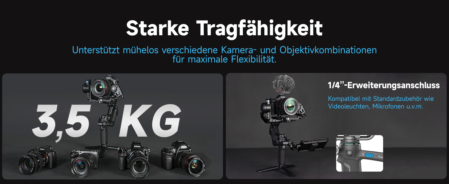 FeiyuTech SCORP-C2 Gimbal: Стабілізатор з AI-трекінгом 4.0, до 3.5 кг, 14 годин роботи, для Vlog, YouTube, фото та відео