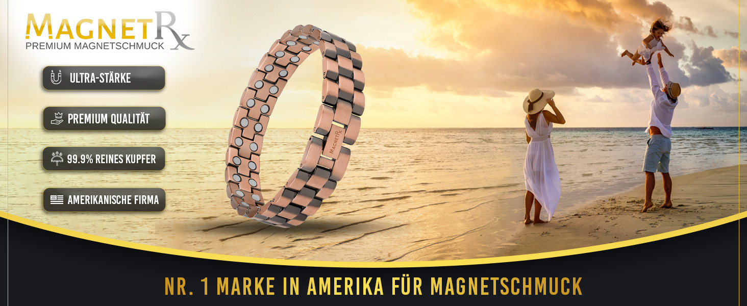 Браслет на руку MagnetRX® з чистої міді для чоловіків - Магнітний браслет для чоловіків, ідеальний при артриті та синдромі карпального тунелю - З інструментом для регулювання розміру (Президентський стиль)