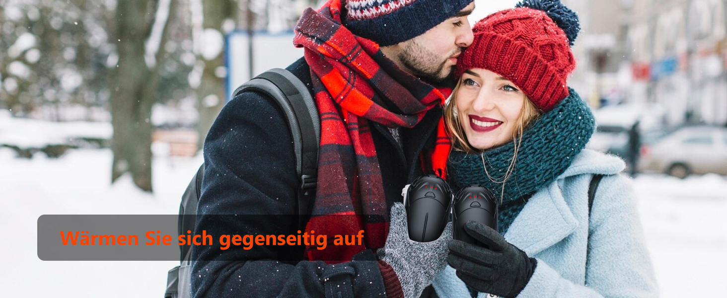 Електричні грілки для рук 2 шт. OUTJUT, 6000mAh, 3 режими нагріву, USB, 20 годин роботи, для спорту та відпочинку на природі, подарунок на Новий рік, чорний