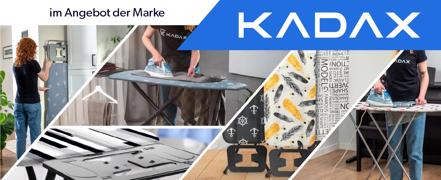 Складна прасувальна дошка KADAX 114x34 см з металевою решіткою, підставкою для праски, 5 мм підкладкою, регульованою висотою та антиковзними ніжками, сіра, виготовлена в ЄС