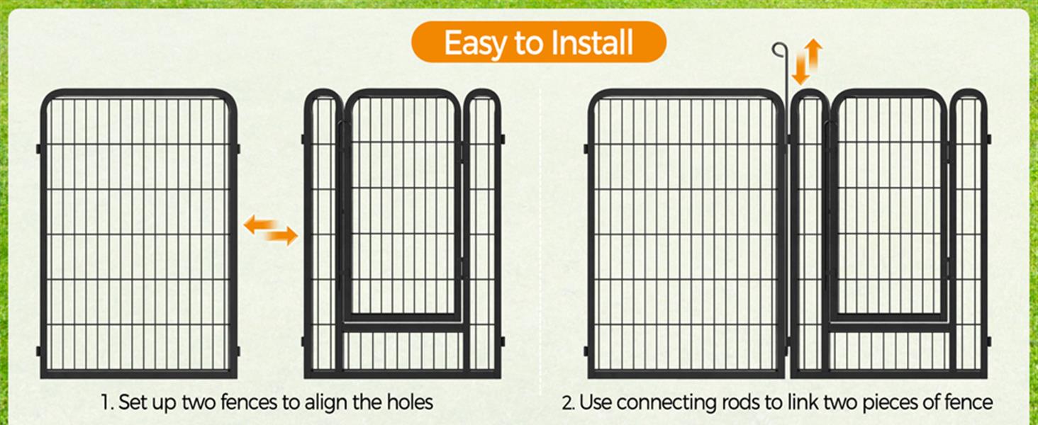 Клітка для цуценят Yaheetech 8-секційна, вольєр для собак з замком, переносна клітка з сумкою та ременями, ідеально підходить для собак у квартирі та на вулиці, проста збірка (100 см заввишки, 16 шт.)
