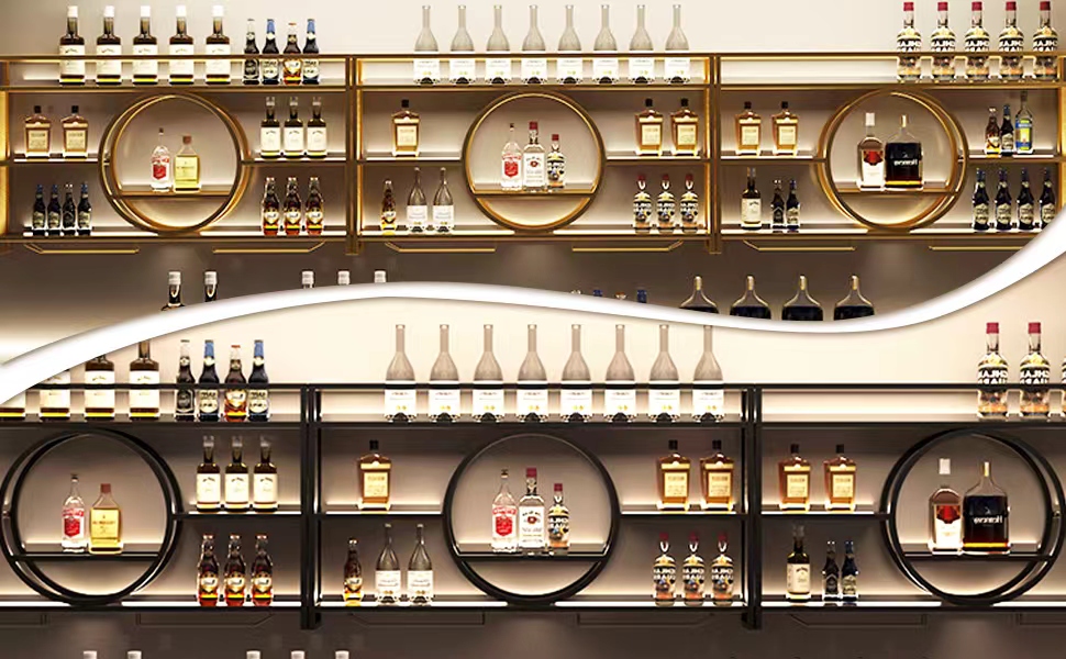 Сучасна вітрина для вина з металу, настінна, для дому, ресторану, бару (100см), 100 x 15 x 80 см