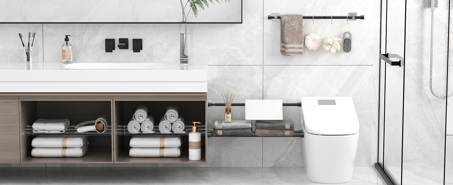 Штанга для штор без свердління AIZESI 70-120см, телескопічна, чорна, діаметр 22мм