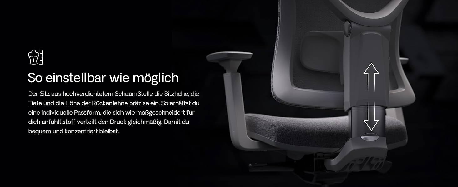 Офісний стіл Desktronic з регулюванням висоти та підтримкою попереку | Комп'ютерний стілець з широким м'яким сидінням (Сірий)