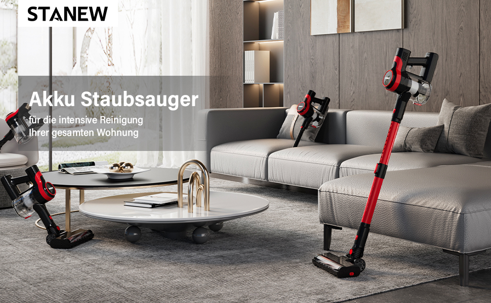 Акумуляторний пилосос Stanew ST-609: 4-в-1, бездротовий, 150W, 22.2V, 40 хв роботи, 800 мл, для килимів, шерсті тварин, авто