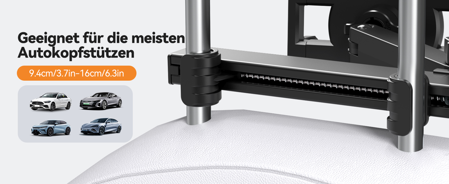 Тримач для планшета в авто TECKNET: універсальний, 360° обертання, для iPad, iPhone, Galaxy Tab, Switch (4.7-12.9