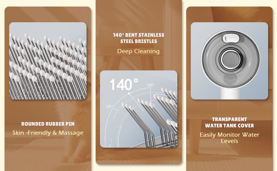 Бурштук для котів з парою 4-в-1, для видалення шерсті, для котів та собак (білий, сірий)