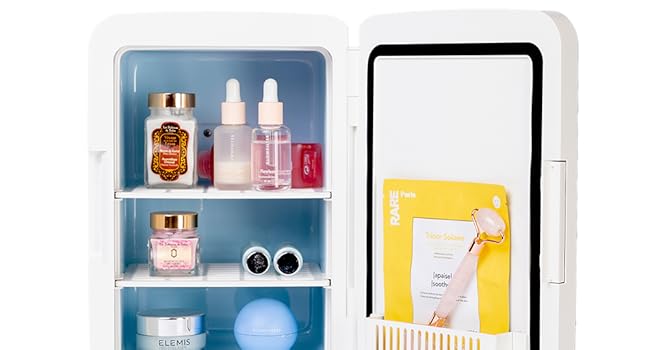 Flamingueo 10L Mini Fridge - 12V/220V Cosmetic & Skincare Fridge with LED & Mirror