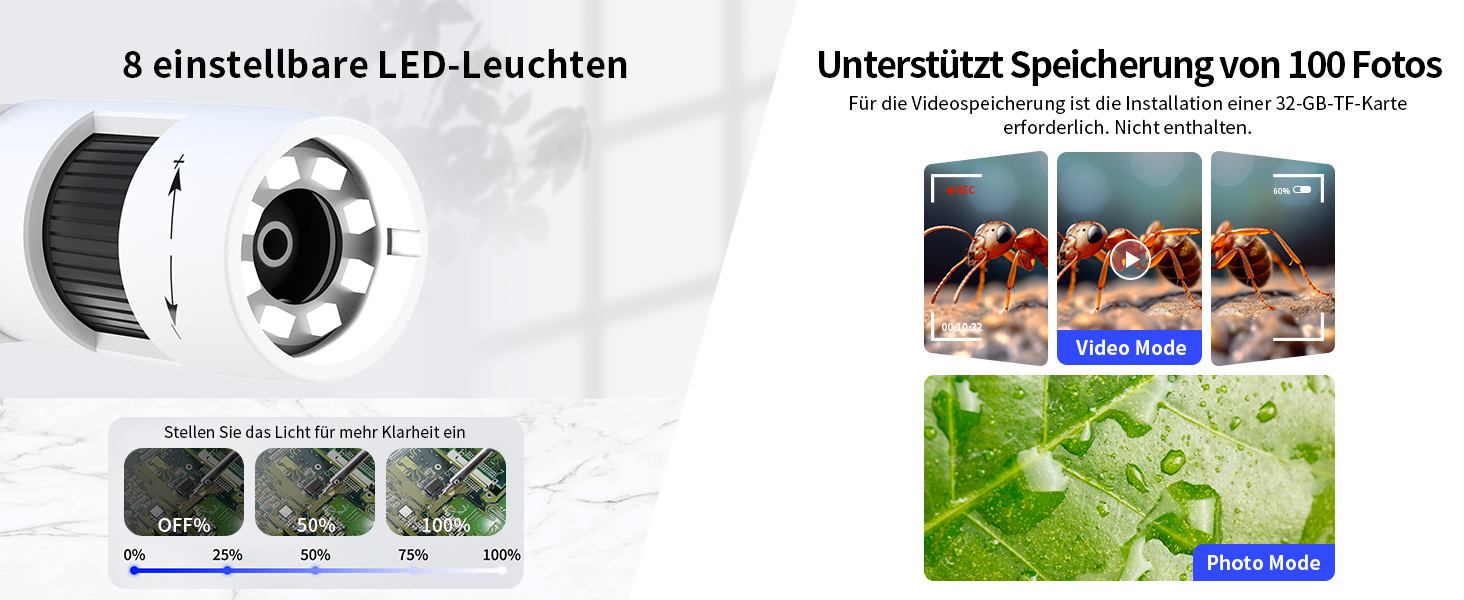 Цифровий мікроскоп AOPICK з LCD екраном, роздільна здатність 50X-500X, 4.3-дюймовий 1080P USB мікроскоп з 8 регульованими LED-лампами, для ПК, дорослих/дітей, сумісний з MacOS Windows (темно-сірий)