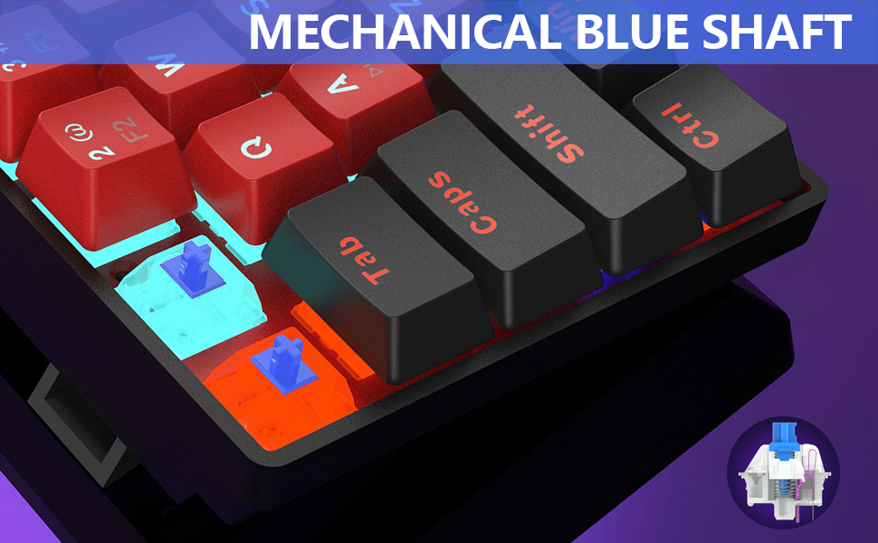 Механічна ігрова клавіатура Snpurdiri 61 клавіша з RGB підсвічуванням (Blue Switch/Black Red)