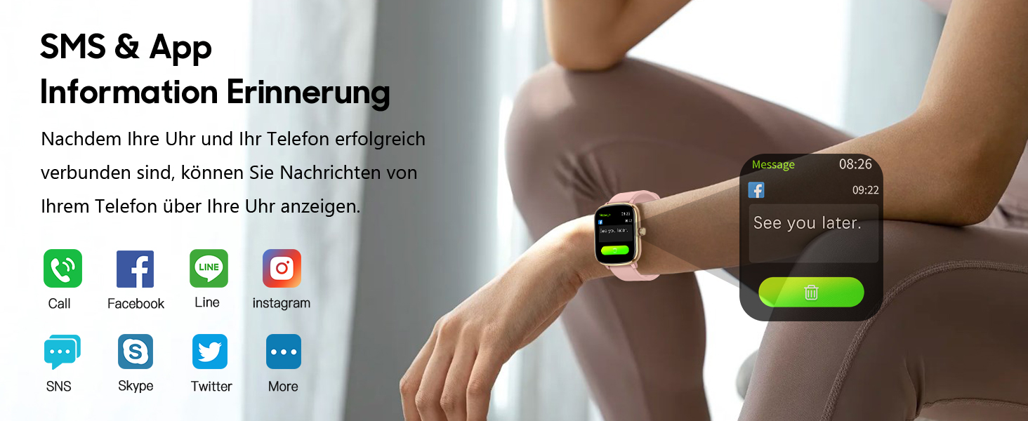 Смарт-годинник KALINCO для дітей та чоловіків, 1.69” з моніторингом серцевого ритму, сну, крокоміра та сповіщеннями про дзвінки/повідомлення. Чорний