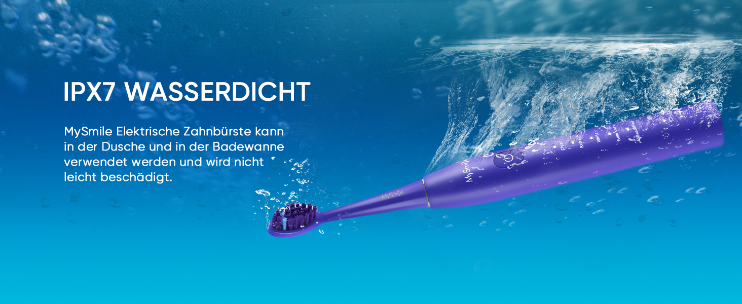 MySmile DY156 Електрична зубна щітка для дорослих, акумуляторна звукова зубна щітка, портативна з 3 насадками, таймер 2 хвилини, 5 режимів, 45000 VPM, 60 днів від заряду, блакитна, 1 шт.