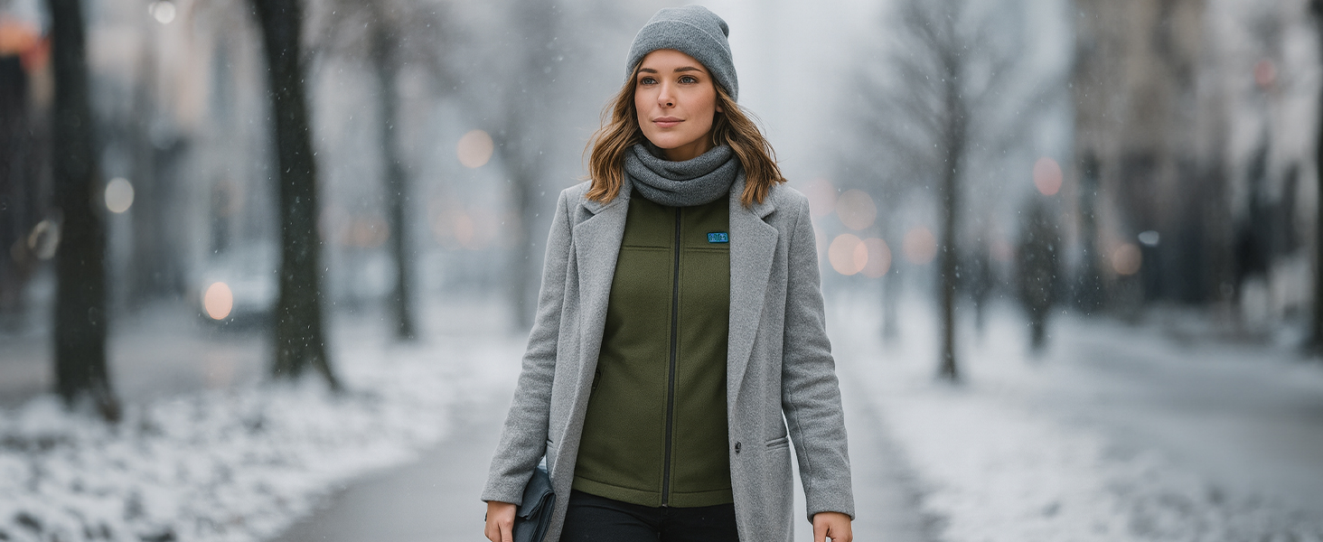 Обогреваемая жилетка LABCOOL для мужчин и женщин - жилетка з мікрофлісу з 6 зонами нагріву та 3 рівнями температури - USB-живлення з Powerbank 10000mAh - можна прати в пральній машині, чорний, розмір M