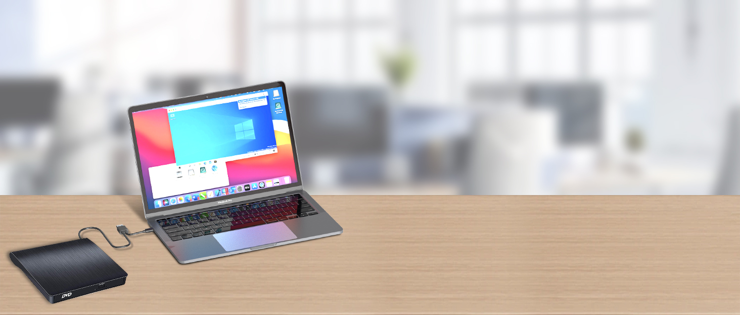 Зовнішній CD/DVD привід BEVA USB 3.0 Type-C, портативний DVD-записувач та зчитувач (DVD/CD-RW), Plug and Play для ноутбука та ПК (Windows, macOS, Linux)