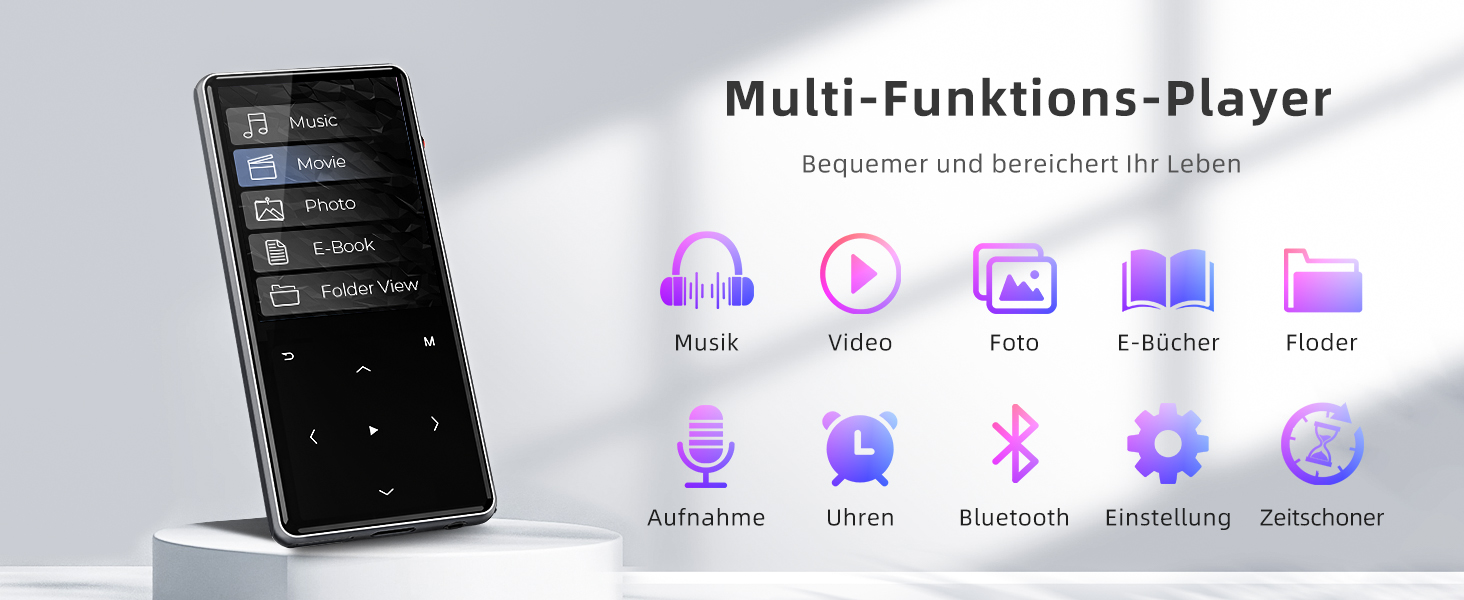 MP3 плеєр HiFi WALKER M7 128GB з Bluetooth 5.0, 2.4
