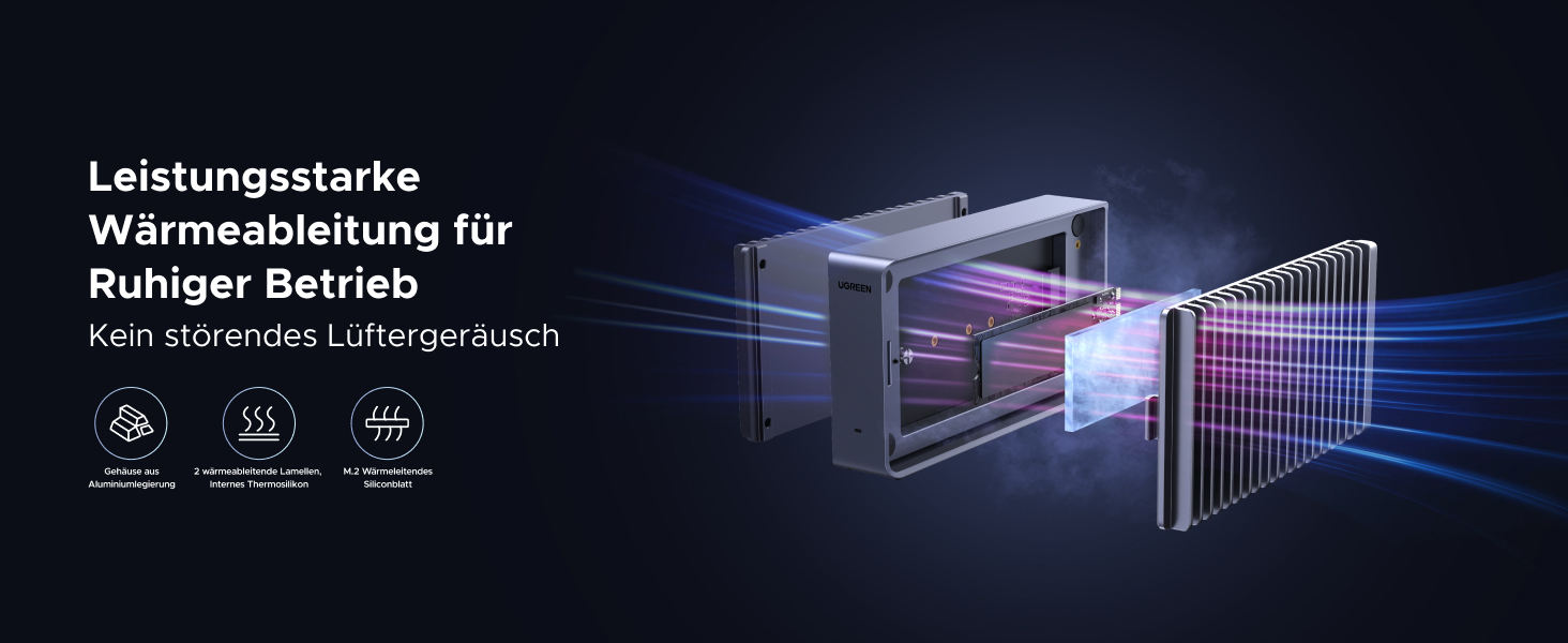 Зовнішній корпус для NVMe SSD UGREEN Thunderbolt 4, 40Gbps, швидкість до 3848МБ/с