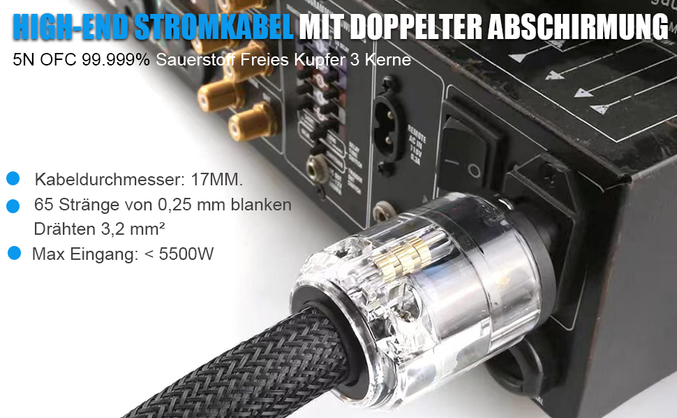 HiFi мережевий кабель Tertullus High End P029 (C15, Schuko), 1.5м — силовий кабель для аудіотехніки