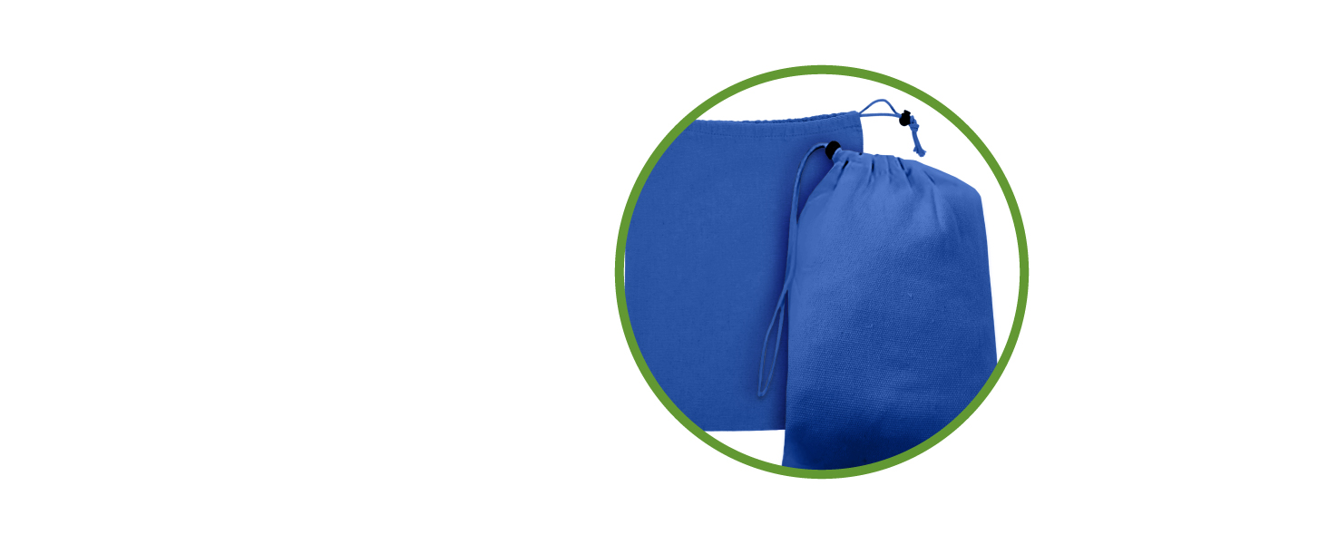 Гамак KRUMAD 260 см, до 250 кг, водостійкий, бавовна-поліестер, для саду, балкону, кемпінгу, з дерев'яними розпірками та сумкою (Синій, 150x200 см)