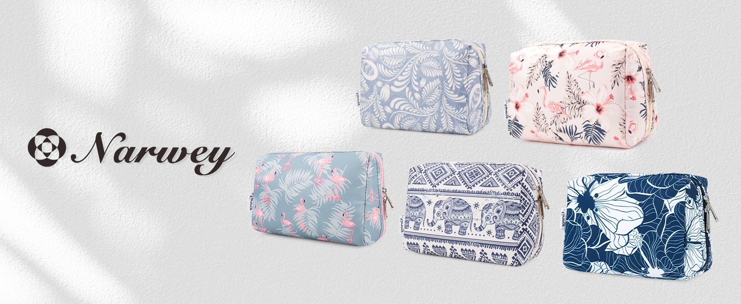 Косметичка для дівчат Narwey Flamingo, велика, бежева