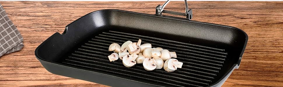 Сковорода-гриль Wecook! Ecochef алюмінієва антипригарна 34x24 см